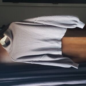 Women's Cropped Cowl Neck Sweater Gray XL